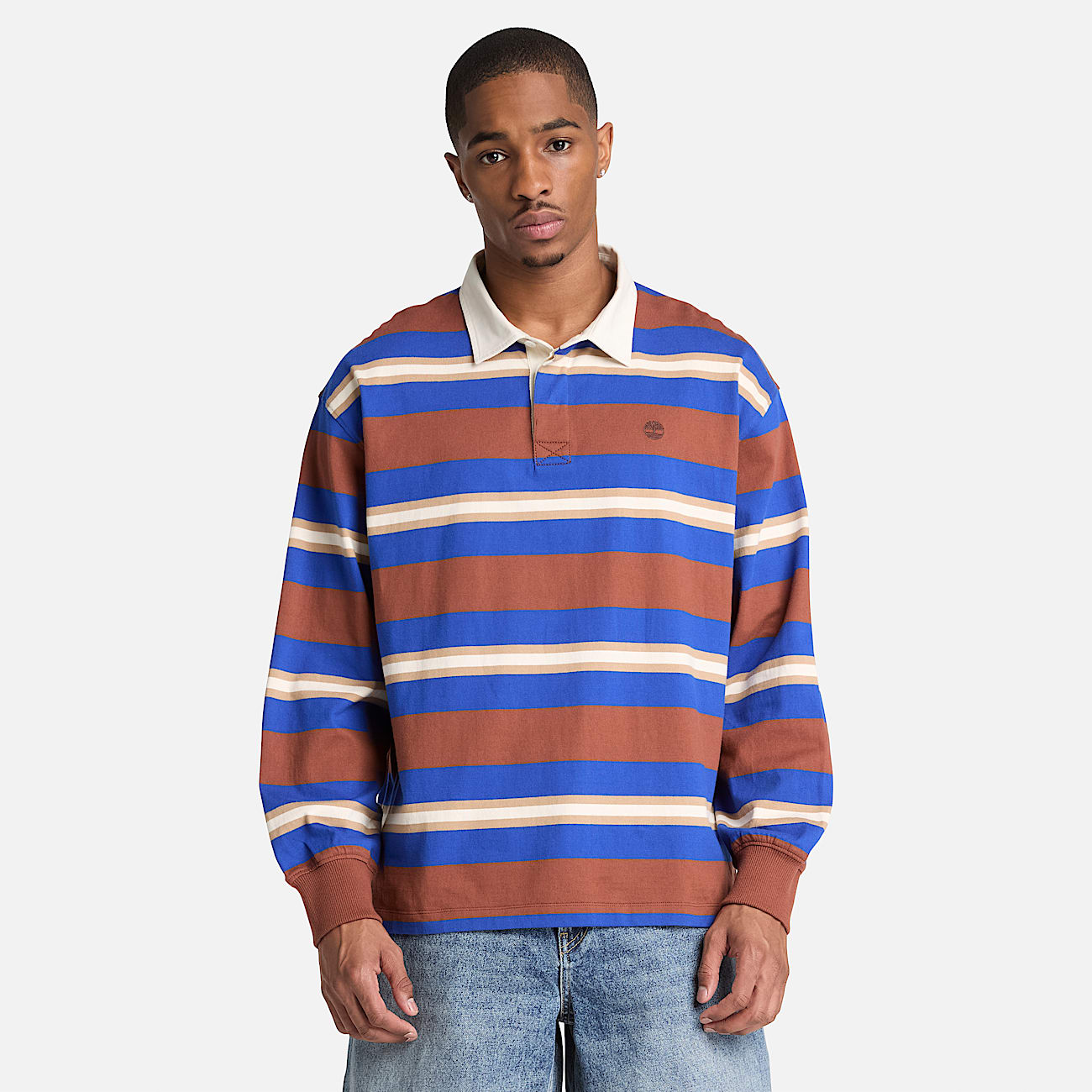 Mens LongSleeve Rugby Polo TBL Brown ALT1