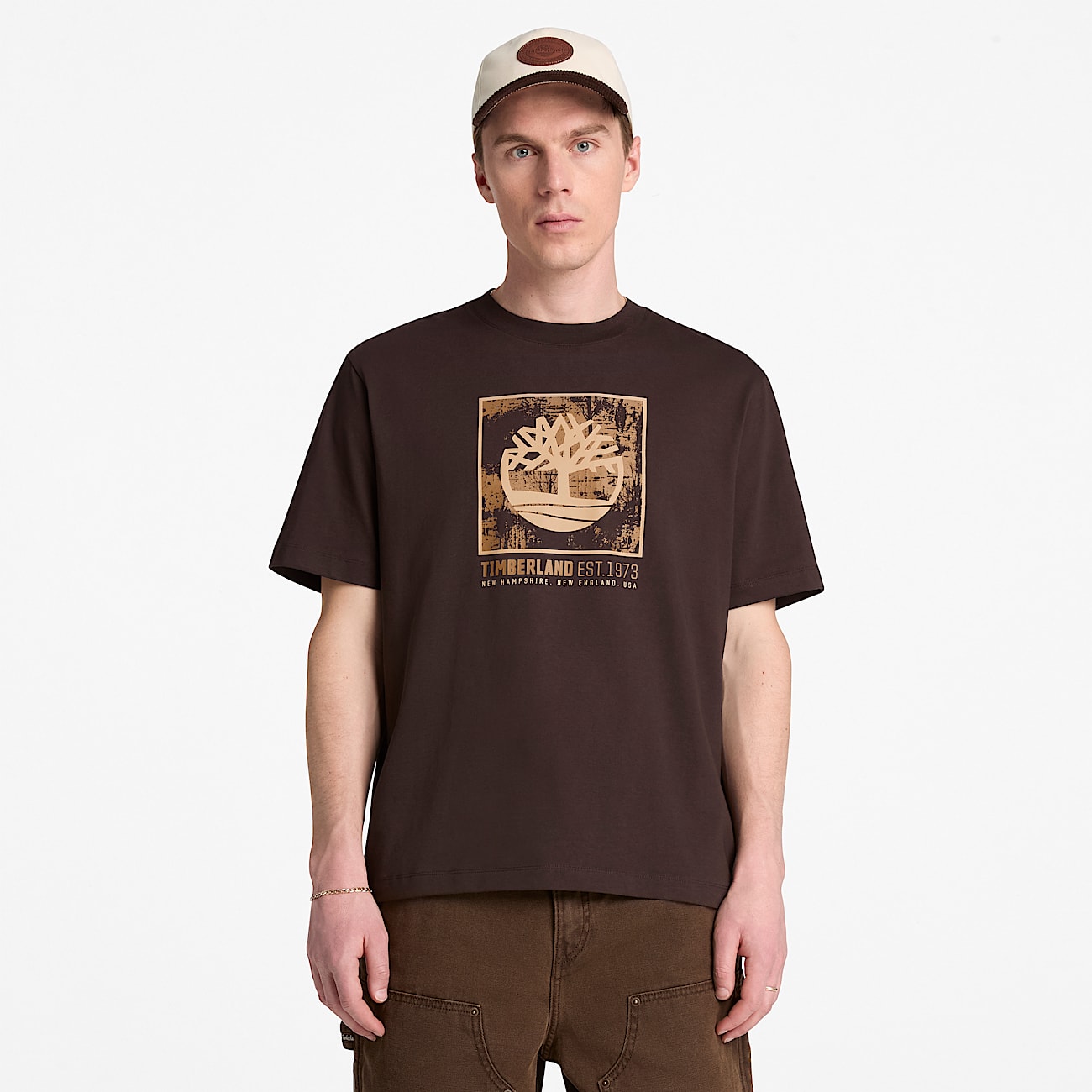 Mens Stack Logo Graphic ShortSleeve TShirt TBL Dark Brown ALT1