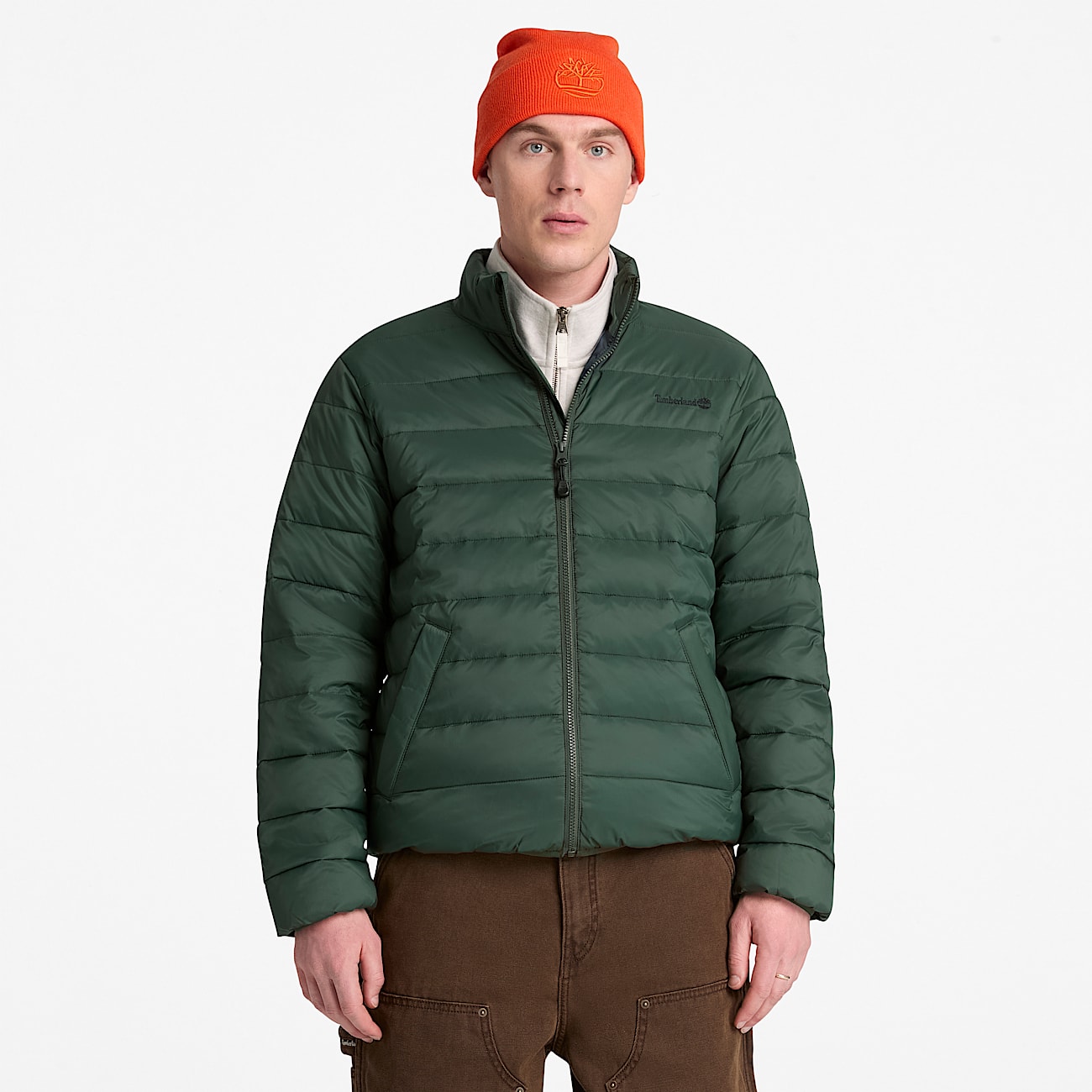 Mens Lightweight Puffer Jacket TBL Dark Green ALT1