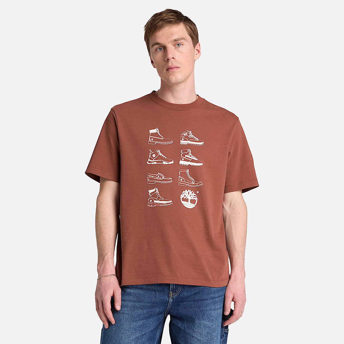 Mens Iconic Footwear ShortSleeve TShirt TBL Brown ALT1