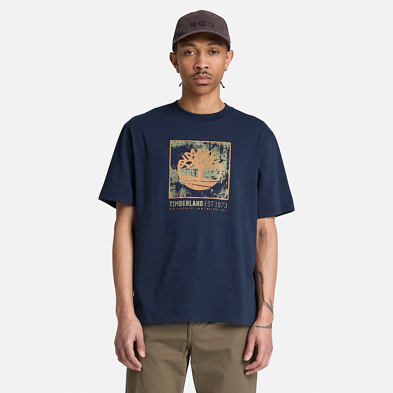Mens Stack Logo Graphic ShortSleeve TShirt TBL Dark Sapphire ALT1