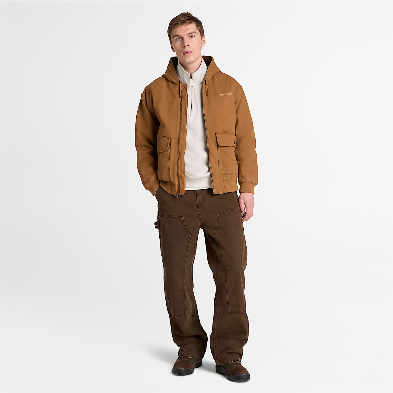 Mens Insulated Canvas Bomber TBL Dark Wheat ALT2