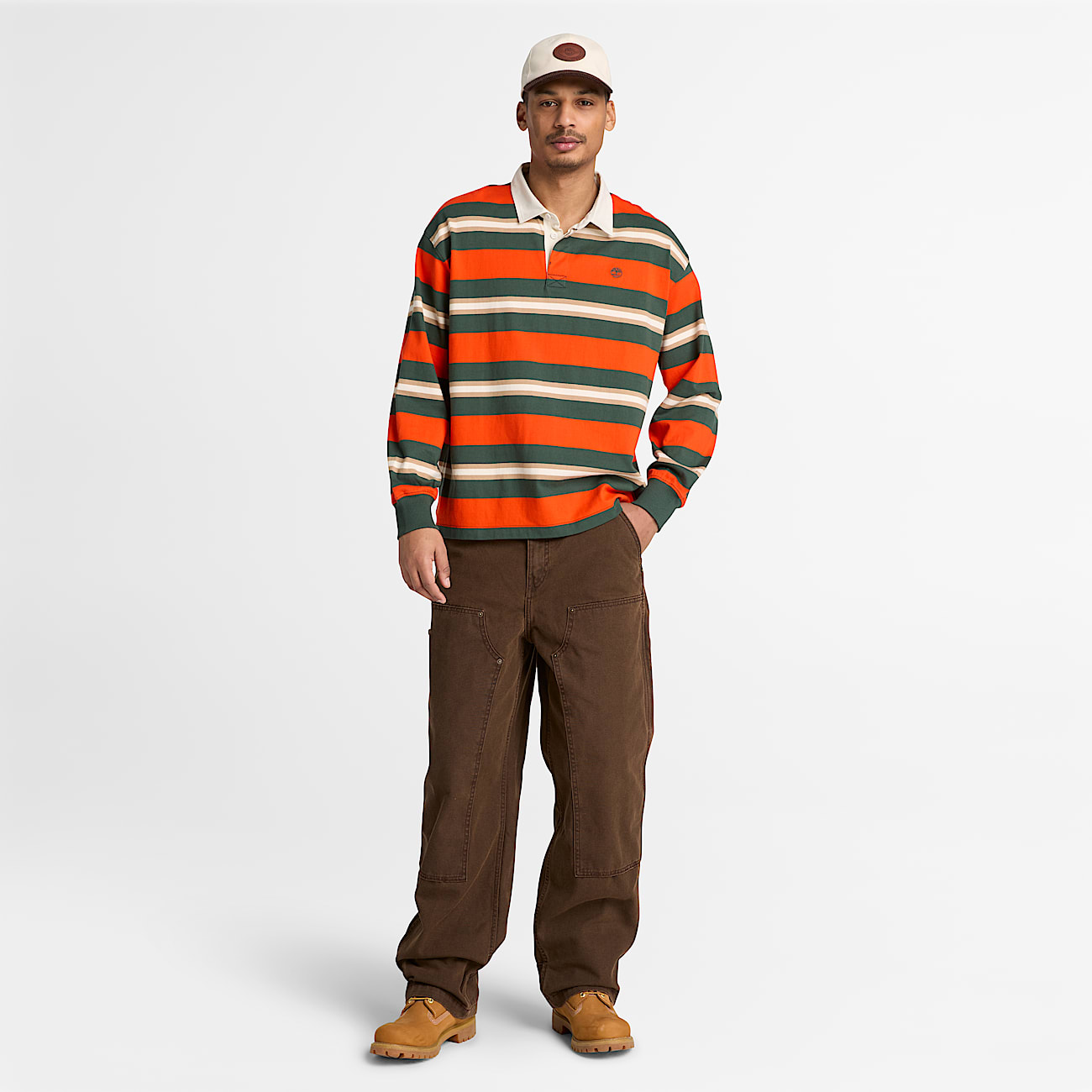 Mens LongSleeve Rugby Polo TBL Tangerine Tango ALT2