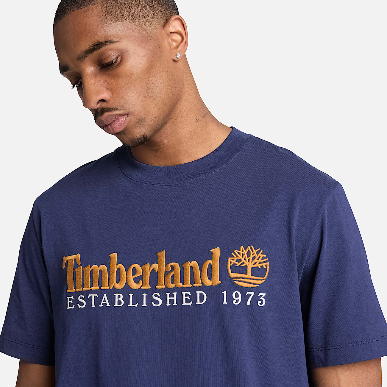 Mens Established 1973 Embroidered ShortSleeve TShirt TBL Dark Navy ALT3