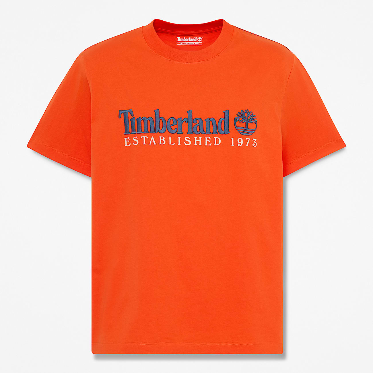 Mens Established 1973 Embroidered ShortSleeve TShirt TBL Tangerine Tango HERO