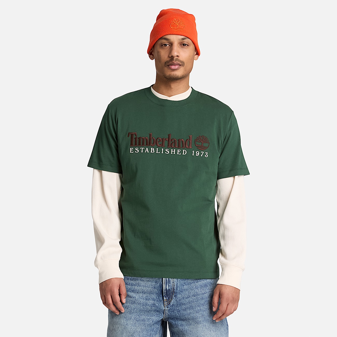 Mens Established 1973 Embroidered ShortSleeve TShirt TBL Sycamore ALT1