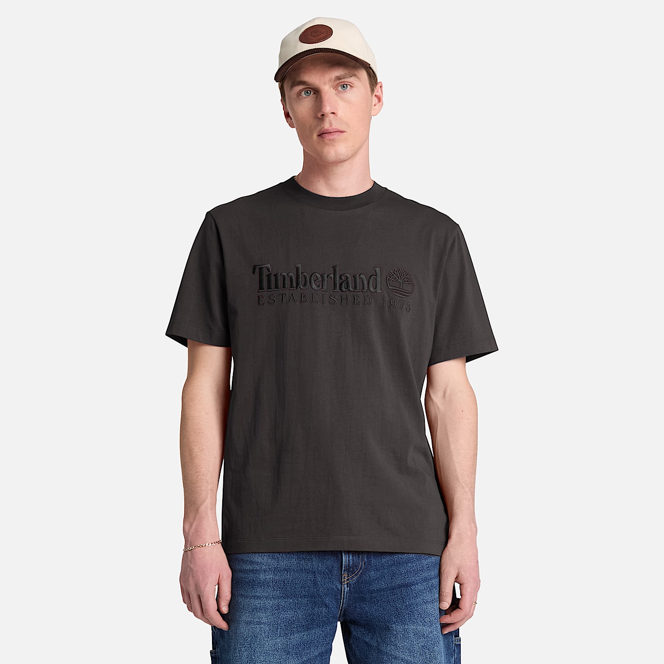 Mens Established 1973 Embroidered ShortSleeve TShirt TBL Vintage Black ALT1