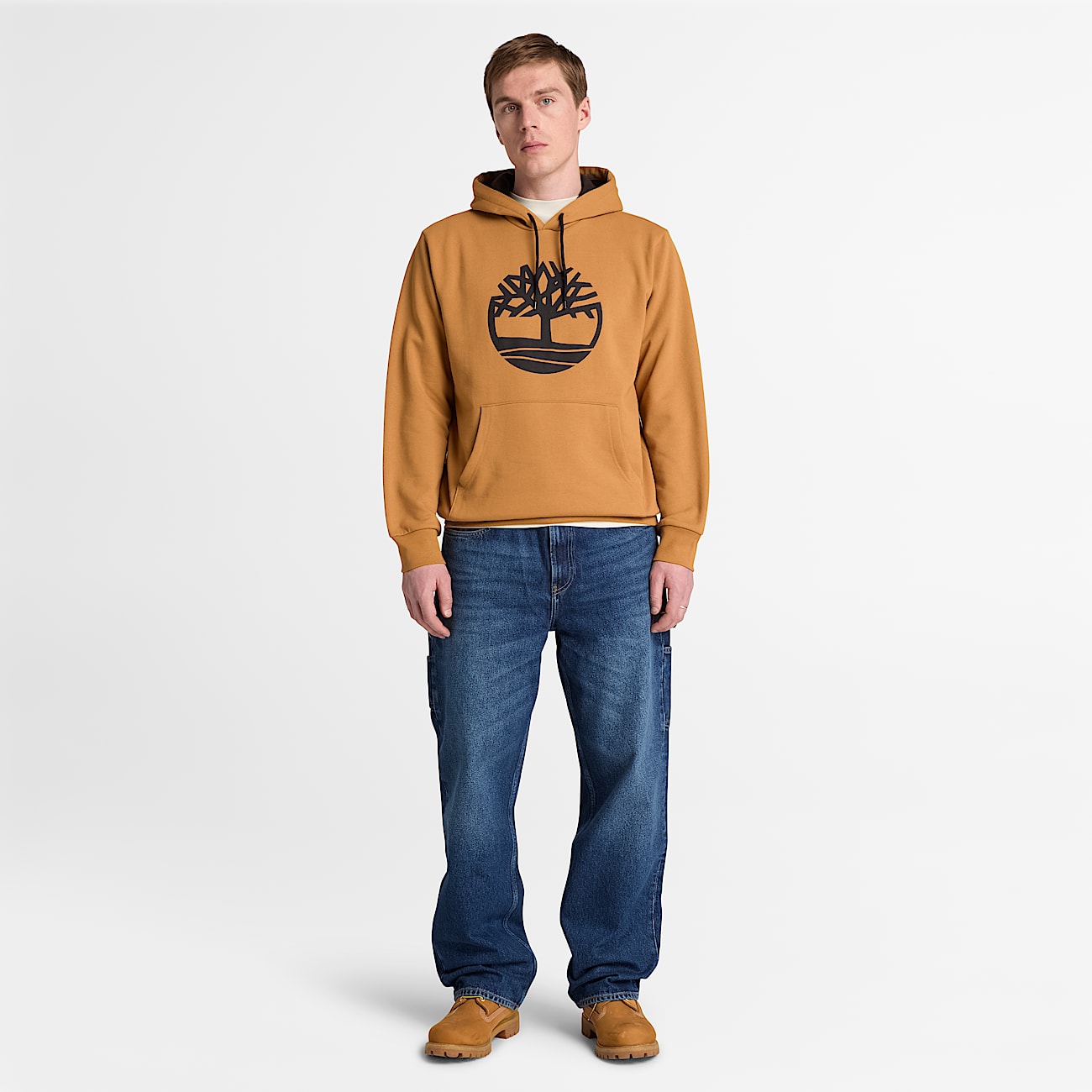 Mens Northwood Tree Logo Hoodie TBL Wheat ALT2