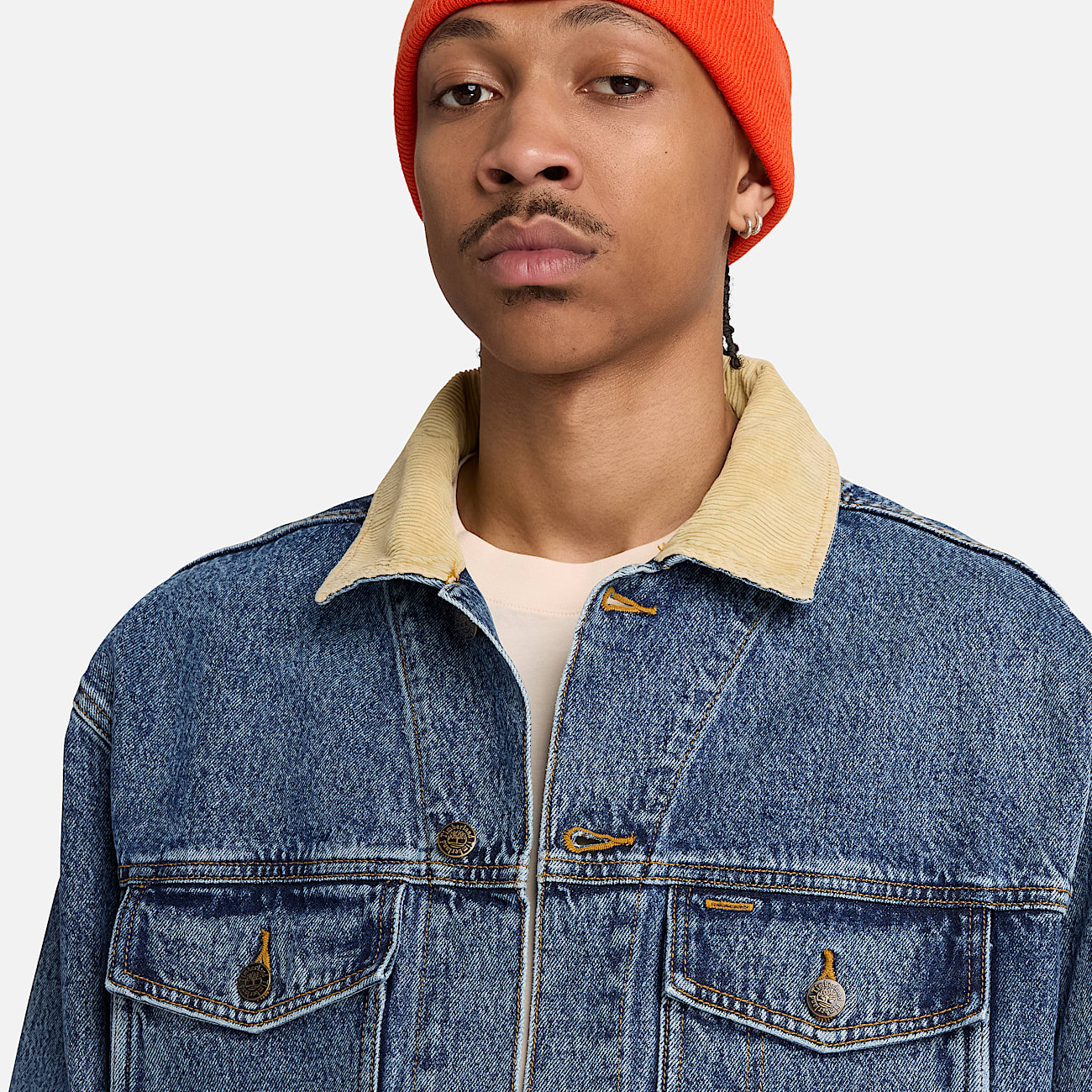 Mens Denim Trucker Jacket TBL Glacier Tint Marble Wash ALT3