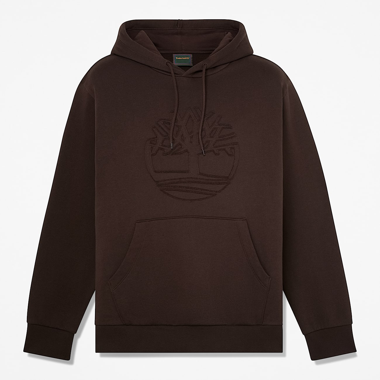 Mens Wareham Tree Logo Patch Hoodie TBL Dark Brown HERO