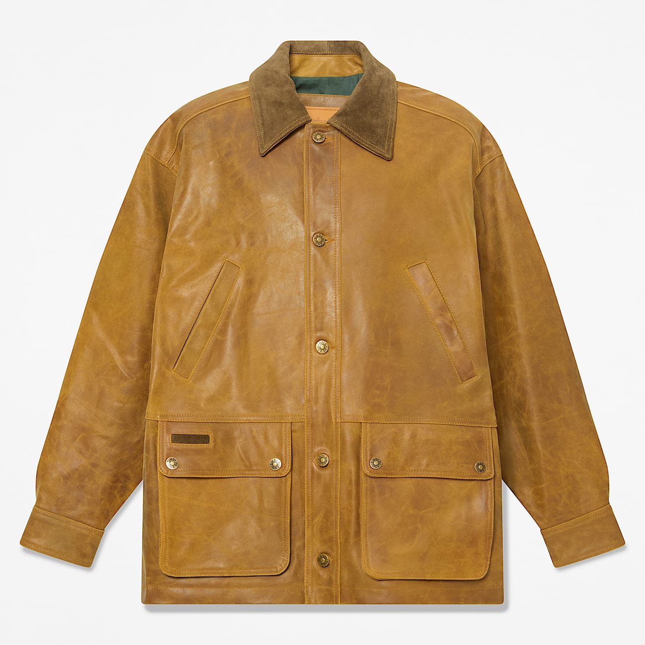 Mens Wenham Leather Field Coat TBL Medium Brown HERO