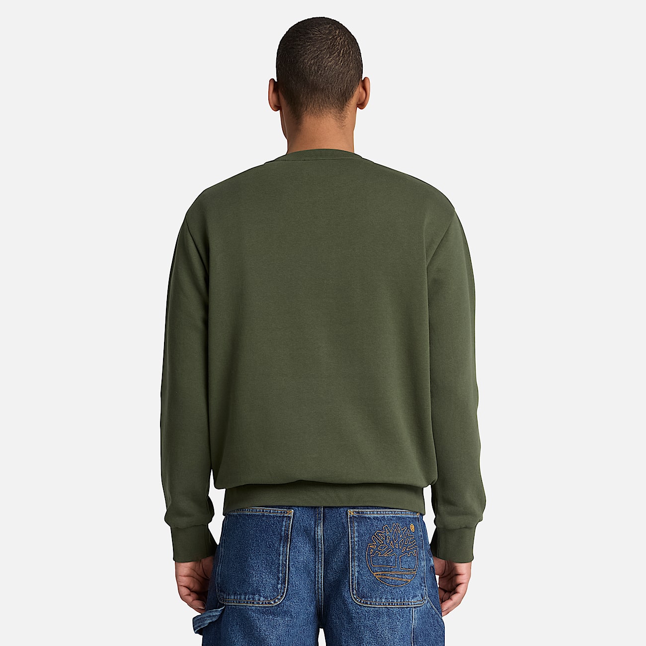 Mens Wareham Logo Patch Crew Sweatshirt TBL Dark Green ALT8