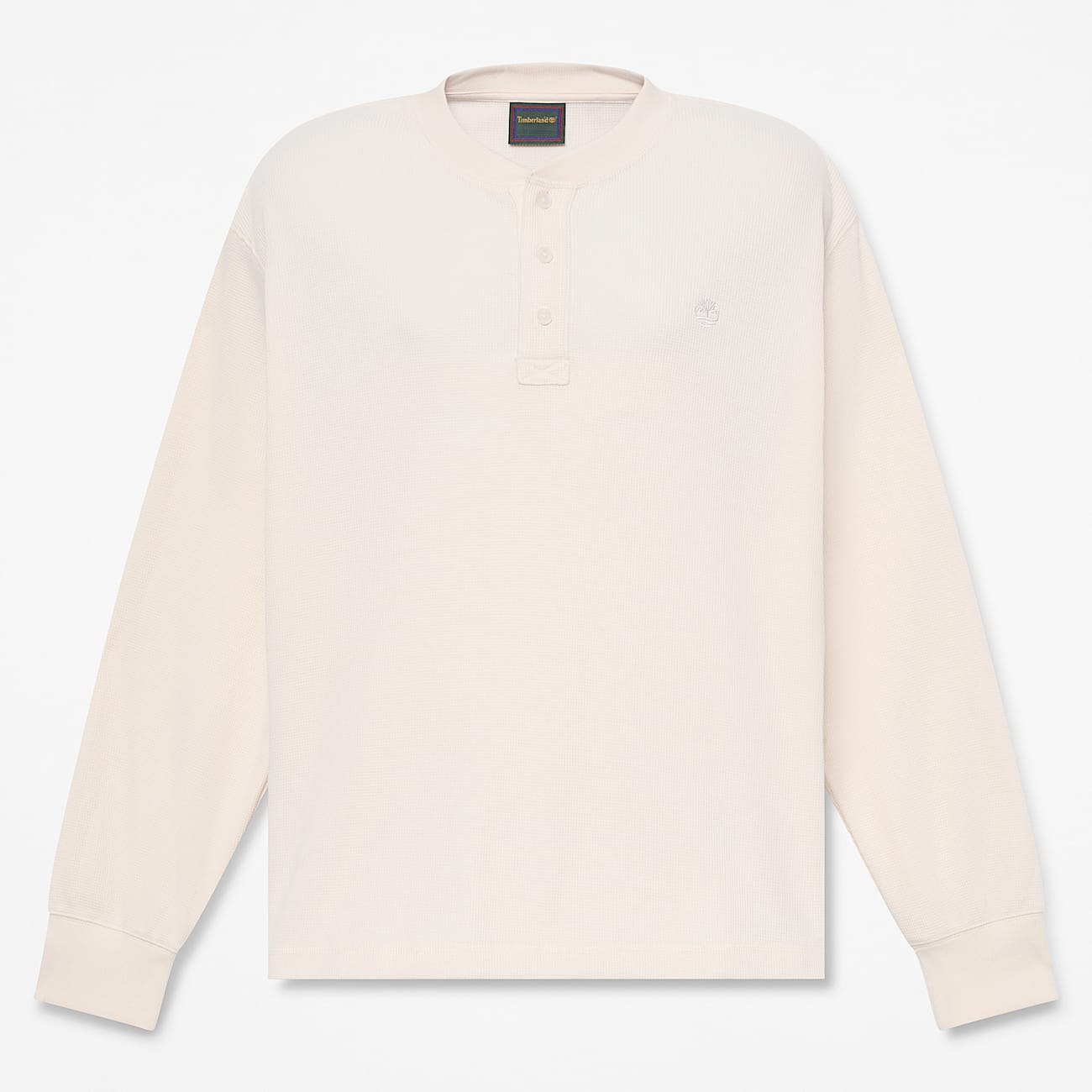 Mens Wharf River Waffle LongSleeve Polo TBL White Smoke HERO
