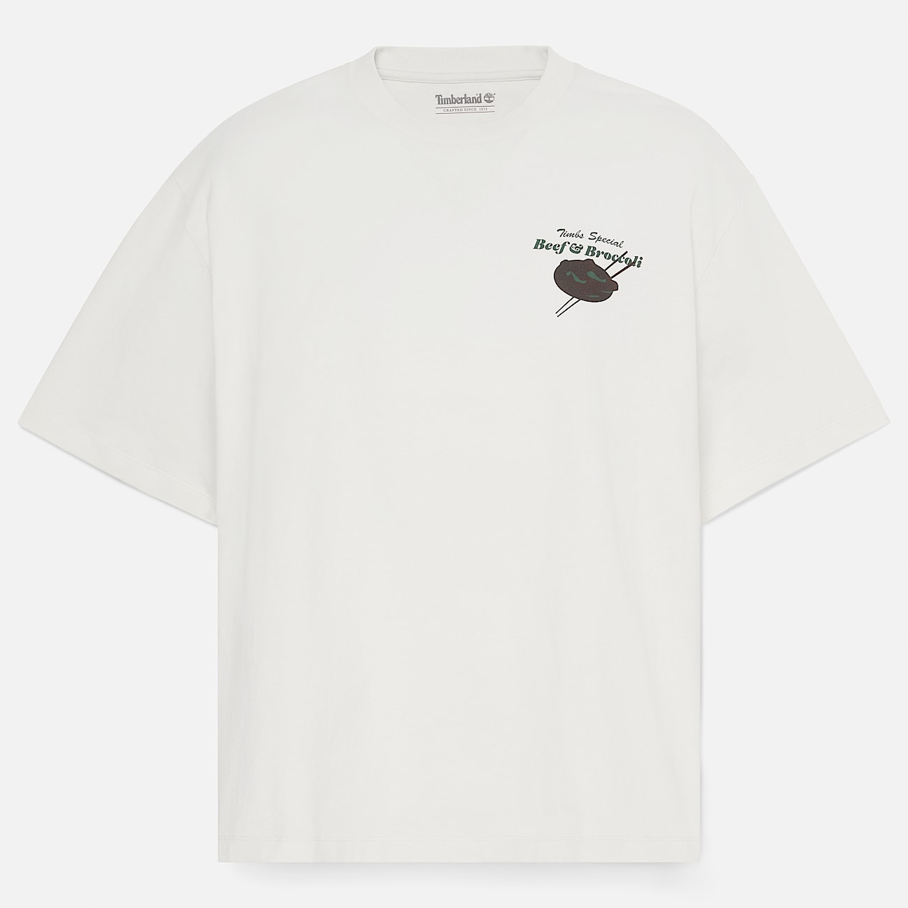 Playera Grfica Beef  Broccoli para Hombre TBL Blanco vintage HERO