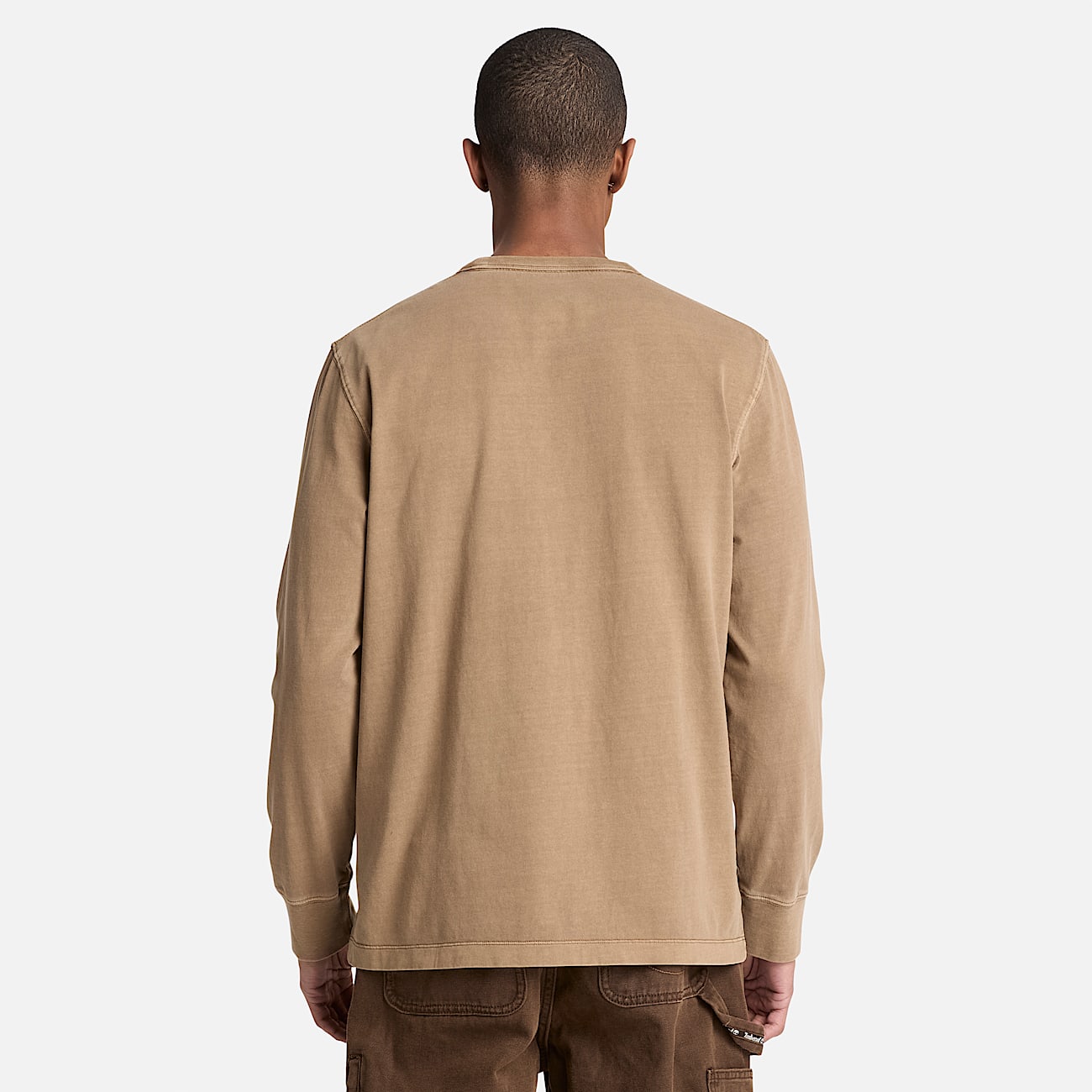 Mens South Cabot Garment Dye LongSleeve TShirt TBL Medium Brown Wash ALT8