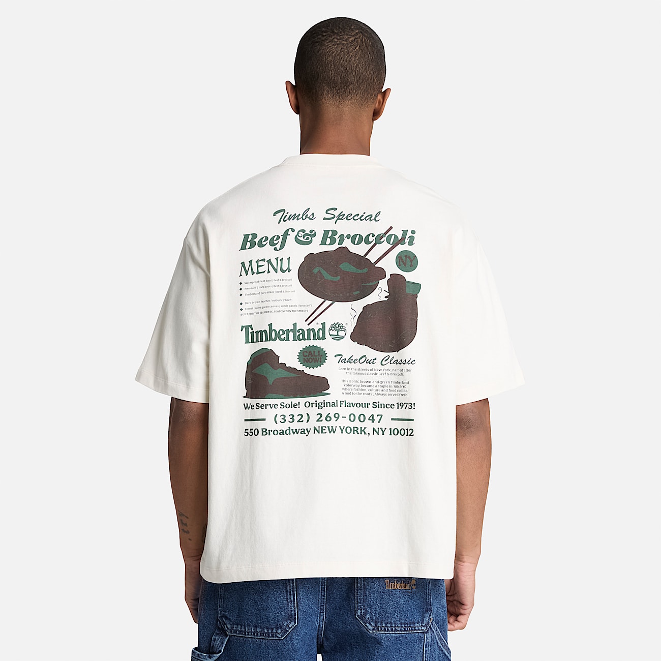 Playera Grfica Beef  Broccoli para Hombre TBL Blanco vintage ALT8