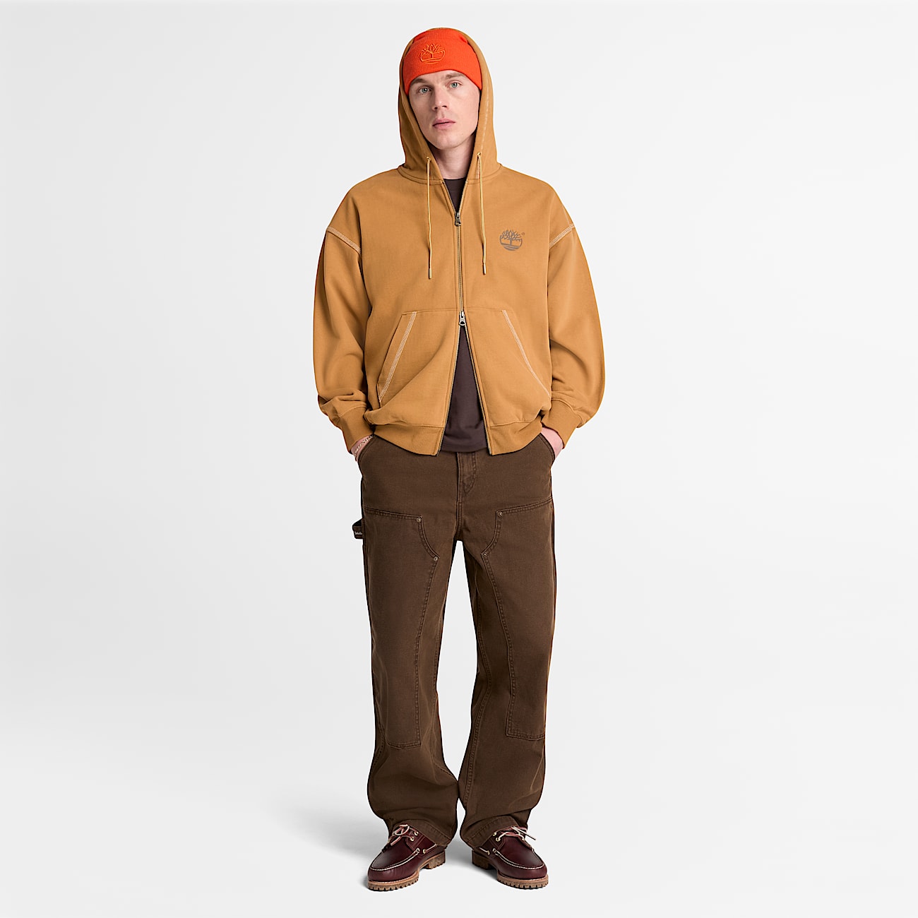 Mens Iconic FullZip Hoodie TBL Wheat ALT2