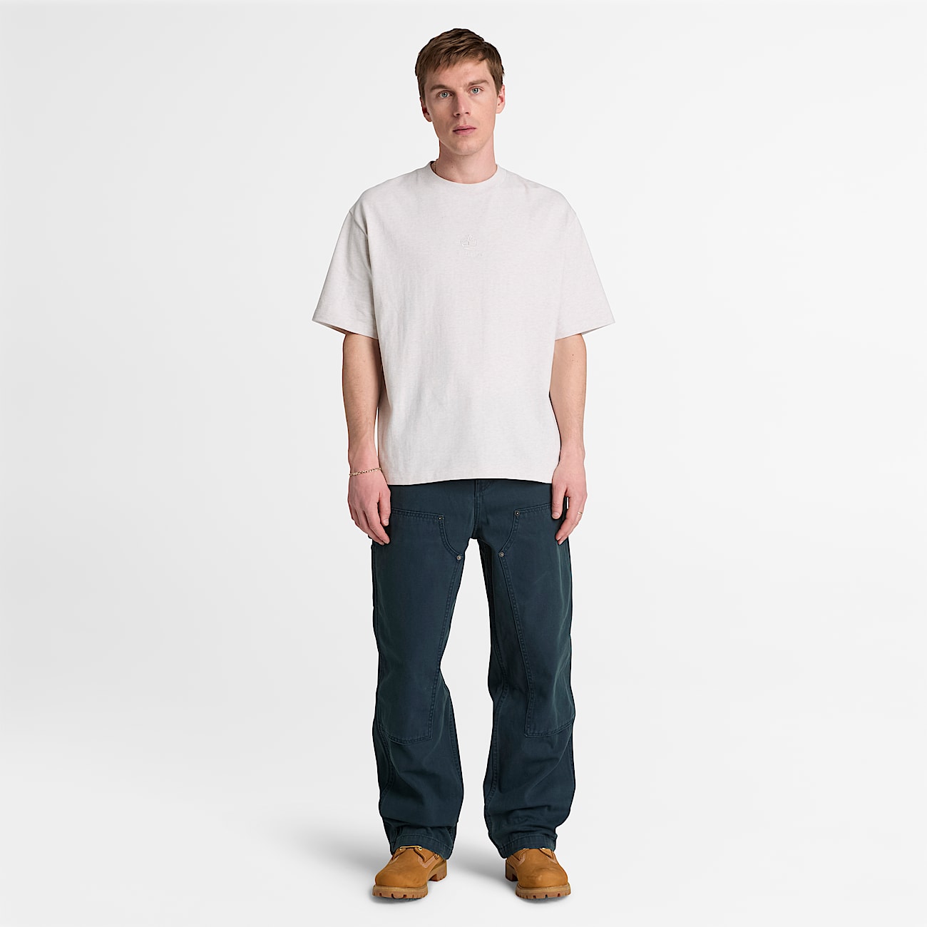 Mens Shorewood Heavyweight ShortSleeve TShirt TBL Light Oatmeal Heather ALT2