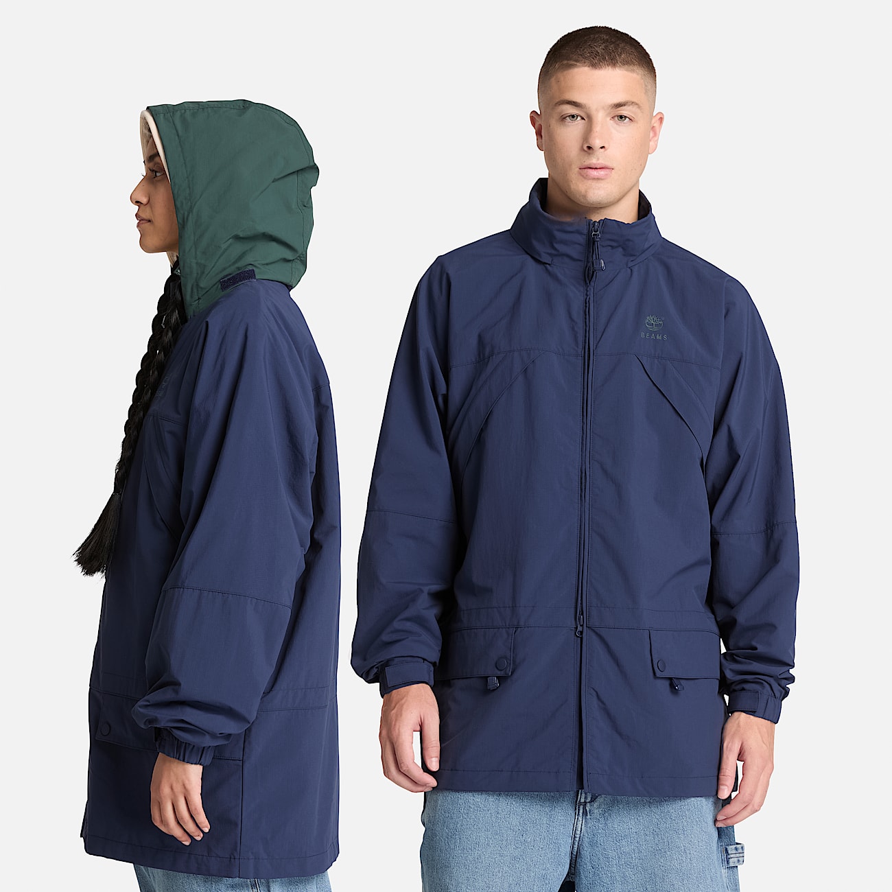 Timberland x BEAMS Nylon Zip Up Convertible Jacket TBL Dark Navy ALT2