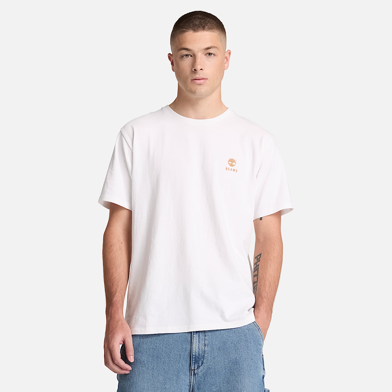 Timberland x BEAMS Cotton Print TShirt TBL White ALT3