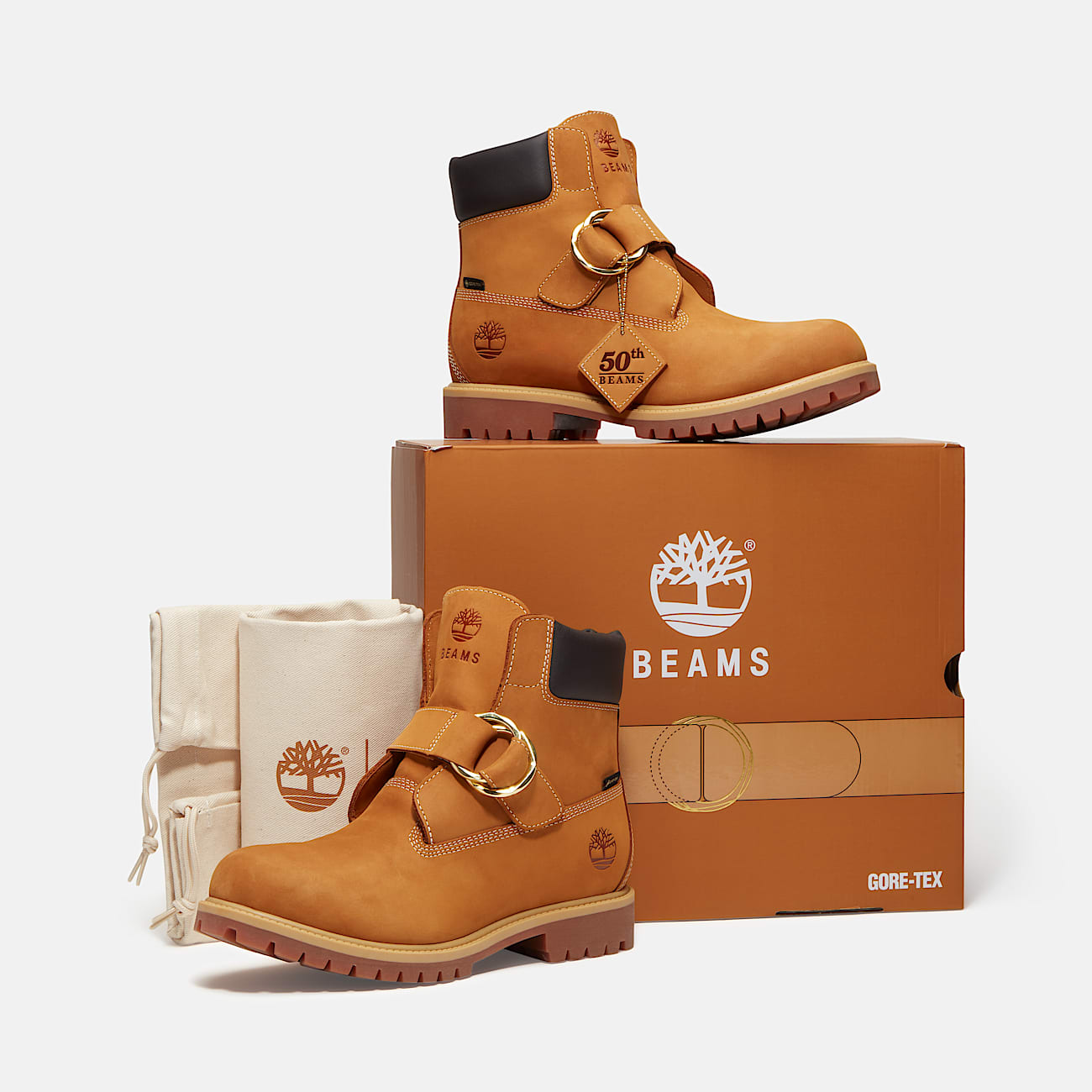 Mens Timberland x BEAMS Buckle Boot with GORETEX Membrane TBL Wheat NubuckBrown ALT11