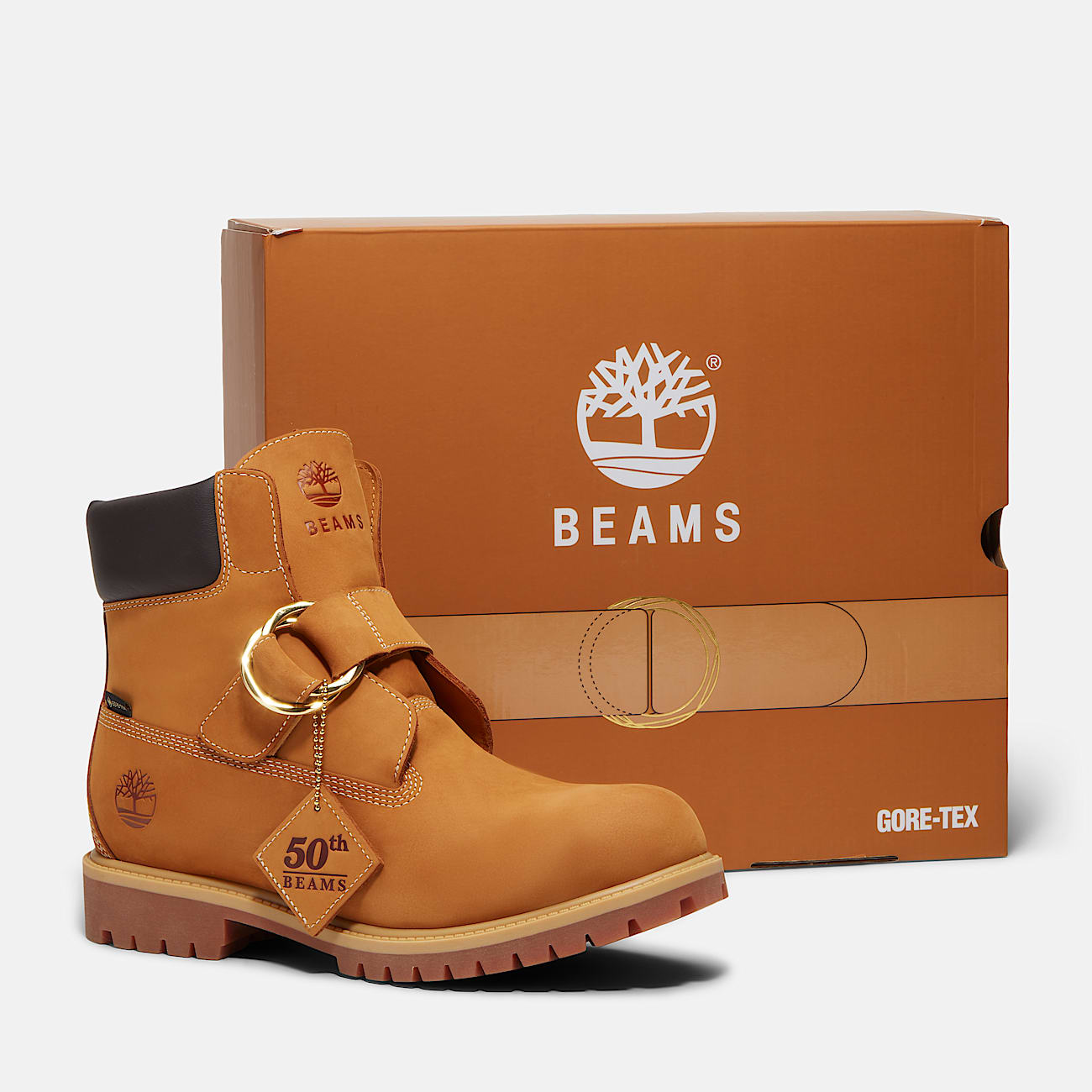 Mens Timberland x BEAMS Buckle Boot with GORETEX Membrane TBL Wheat NubuckBrown ALT13