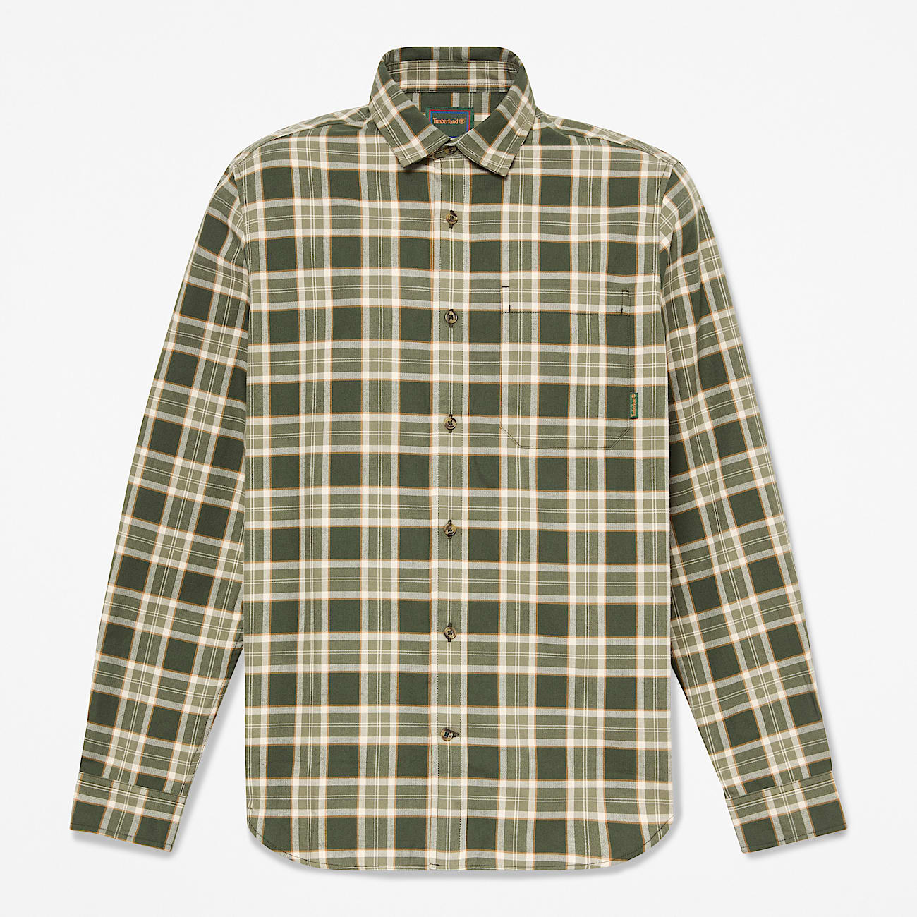 Mens Check Heavy Flannel Shirt TBL Dark Green HERO