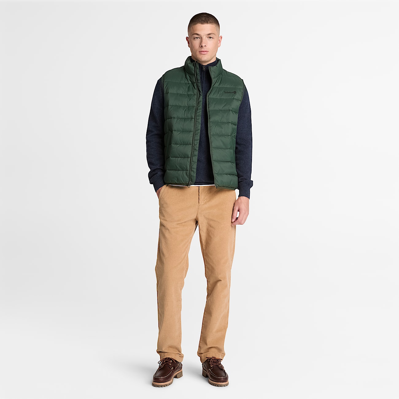 Mens Lightweight Puffer Vest TBL Dark Green ALT2