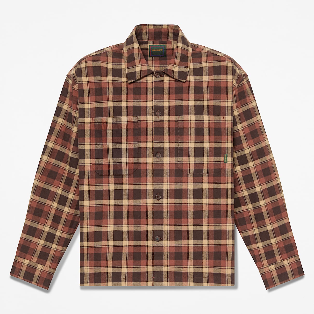 Mens Check Heavy Flannel Shirt TBL Brown HERO