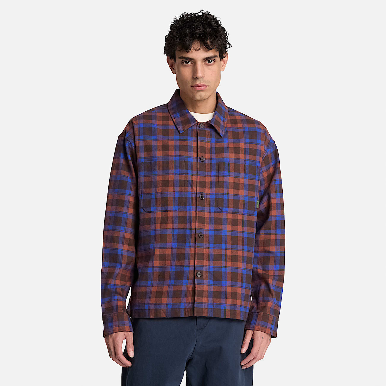 Mens Check Heavy Flannel Shirt TBL Dark Brown ALT1