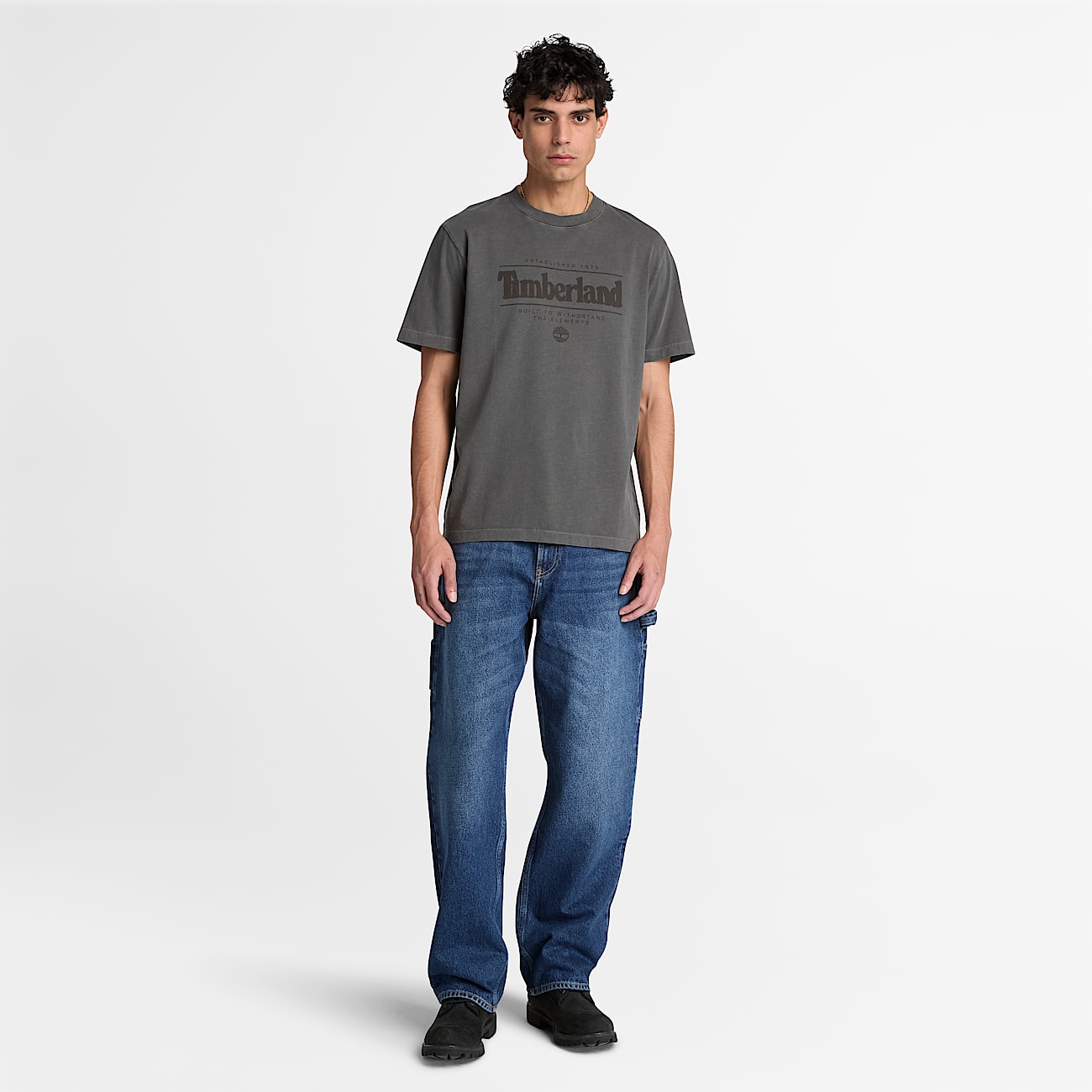Mens Garment Dye ShortSleeve TShirt TBL Black ALT2