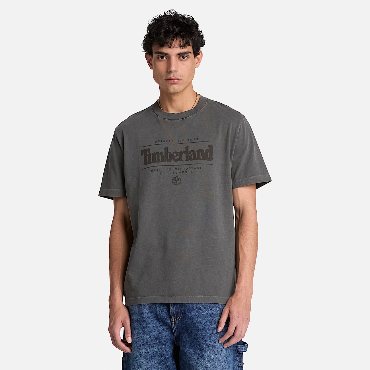 Mens Garment Dye ShortSleeve TShirt TBL Black ALT1