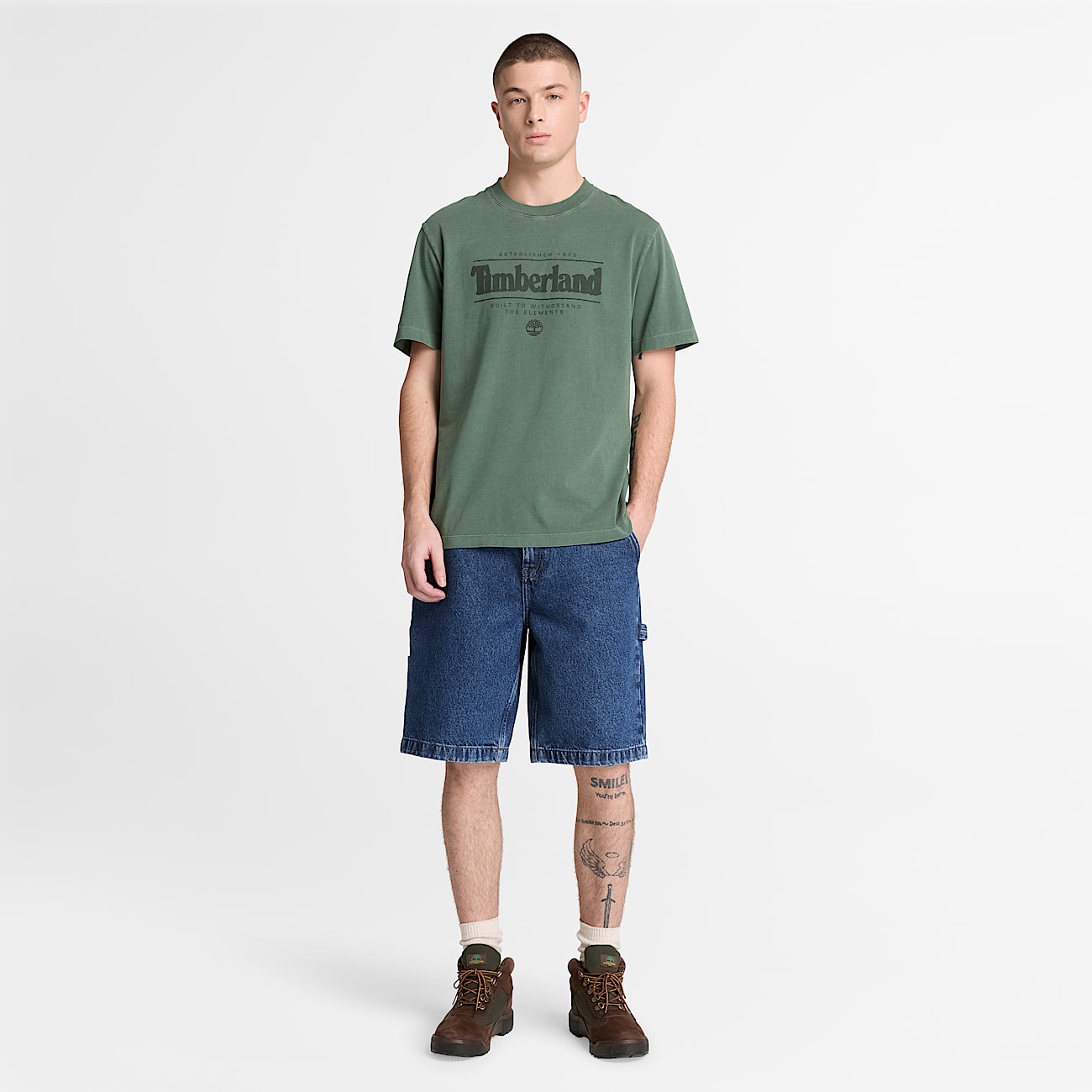 Mens Garment Dye ShortSleeve TShirt TBL Dark Green ALT2