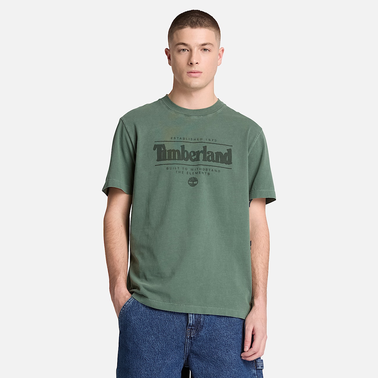 Mens Garment Dye ShortSleeve TShirt TBL Dark Green ALT1