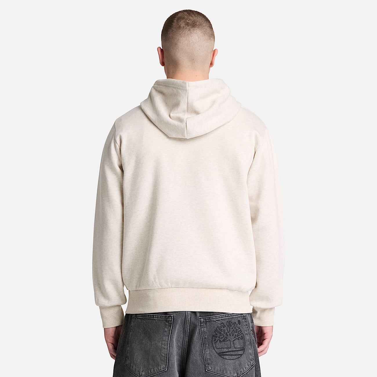 Mens Silicon Badge Hoodie TBL Light Oatmeal Heather ALT8