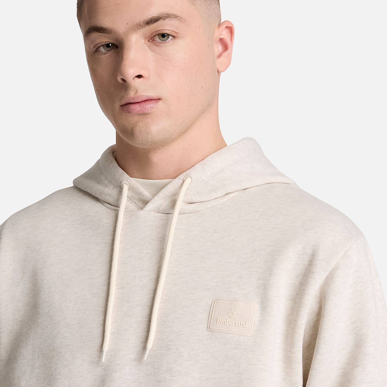 Mens Silicon Badge Hoodie TBL Light Oatmeal Heather ALT3