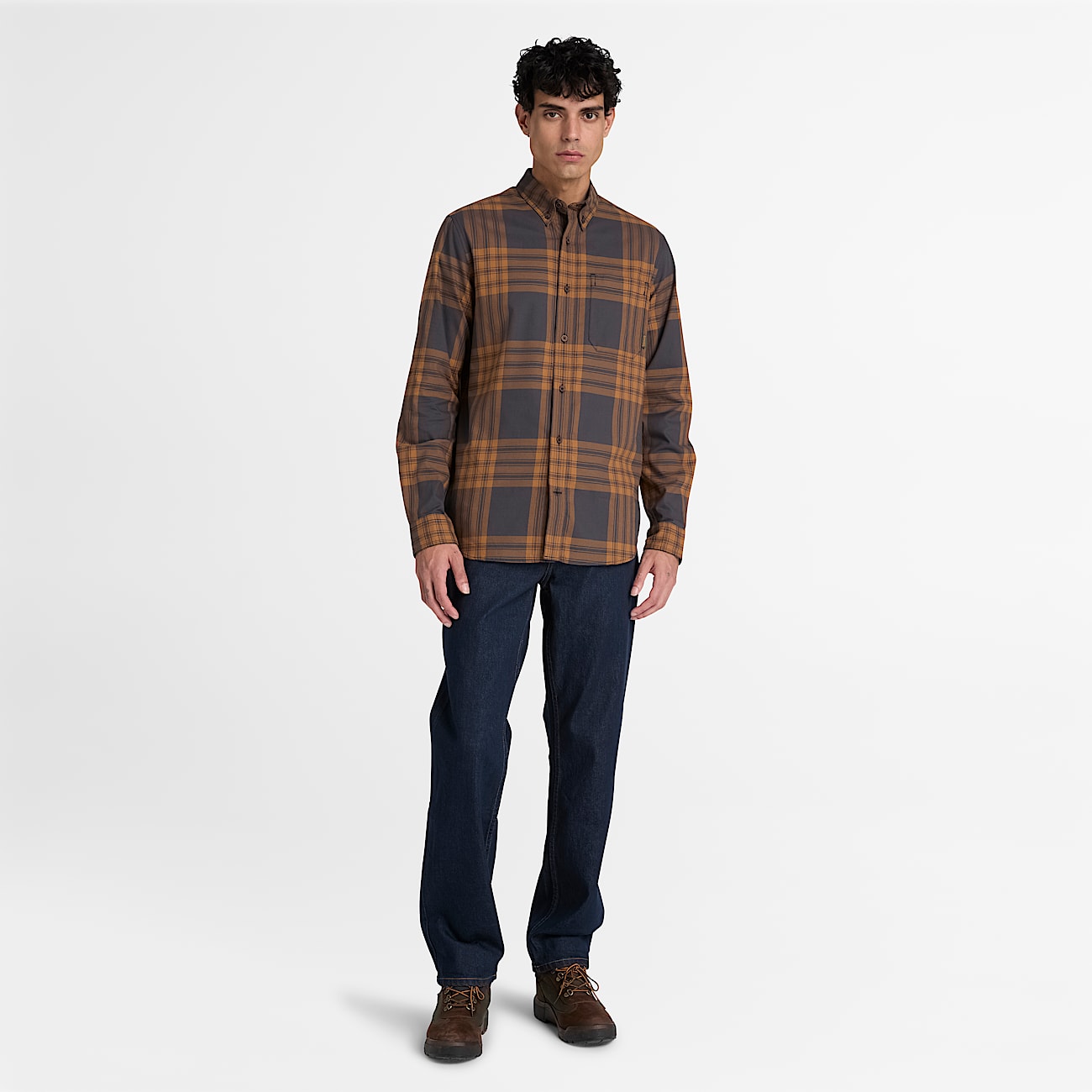 Mens Check Twill Shirt TBL Vintage Black ALT2