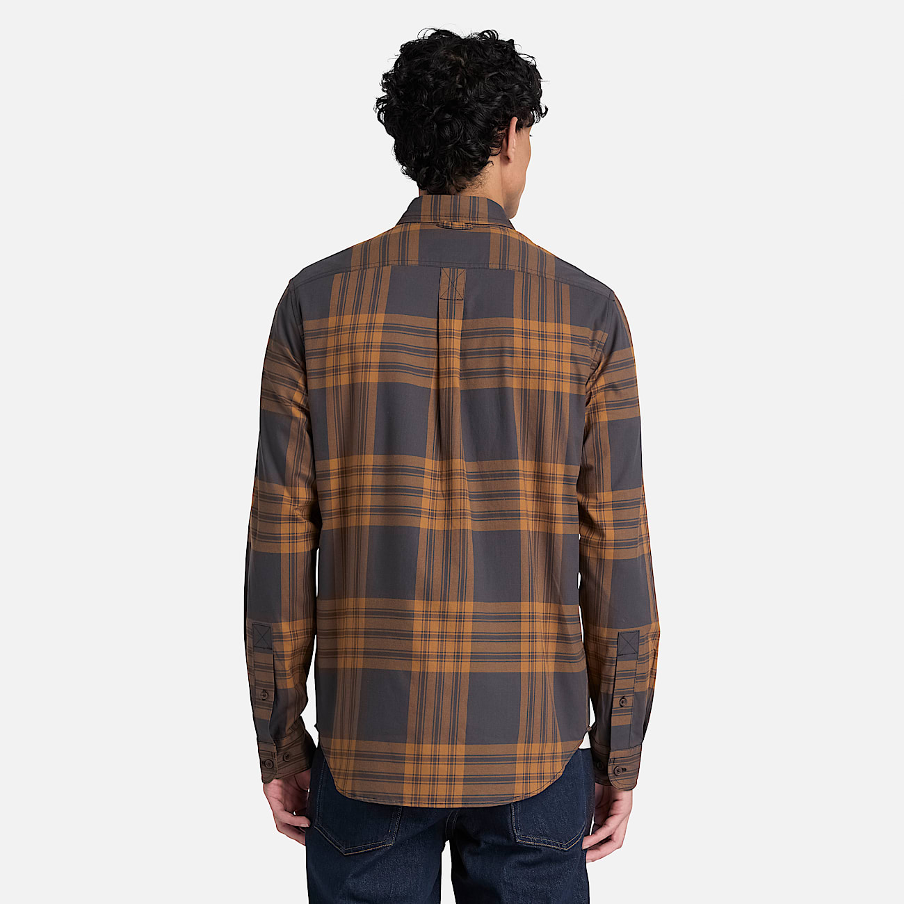 Mens Check Twill Shirt TBL Vintage Black ALT8