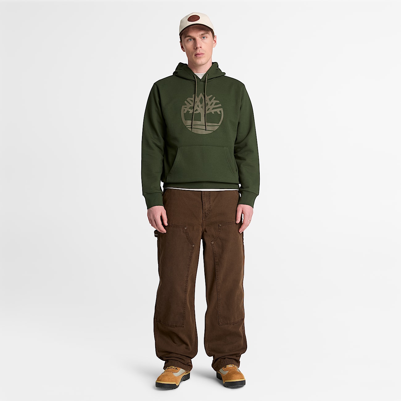 Mens Northwood Tree Logo Hoodie TBL Dark Green ALT2