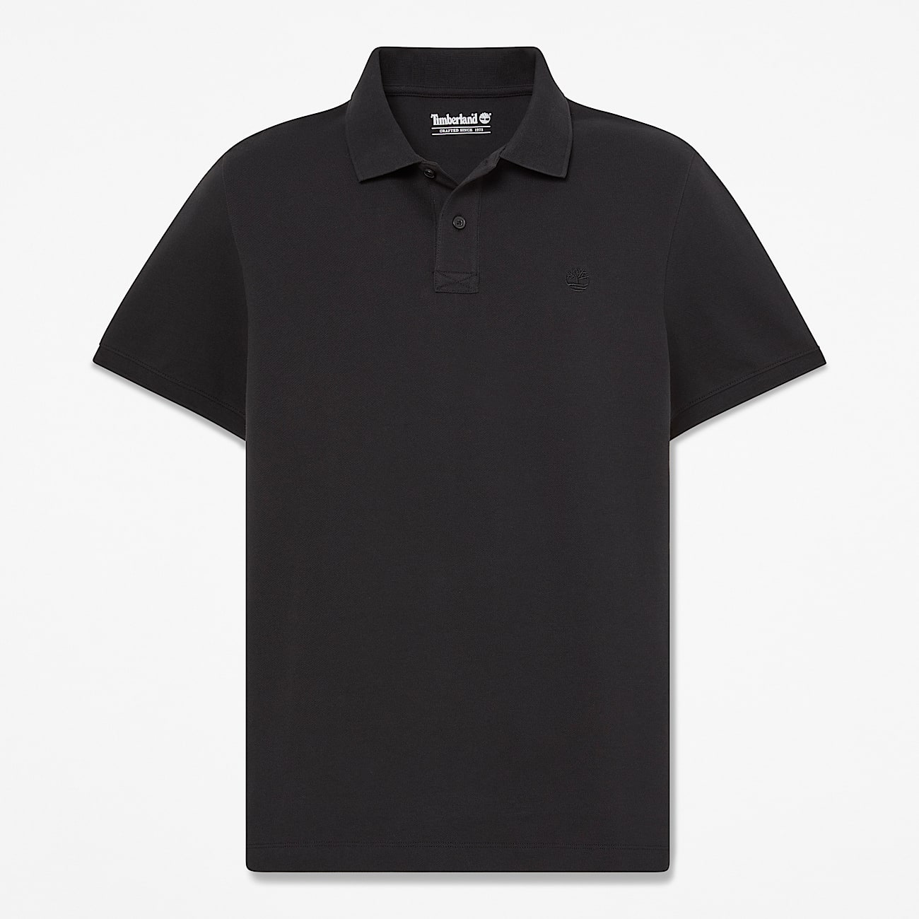 Mens Oyster River Regular ShortSleeve Polo TBL Black HERO