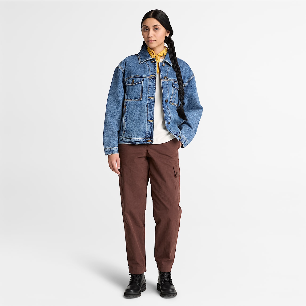 Womens Archive Insulated Denim Jacket TBL Harbour Blue Marble Wash ALT2