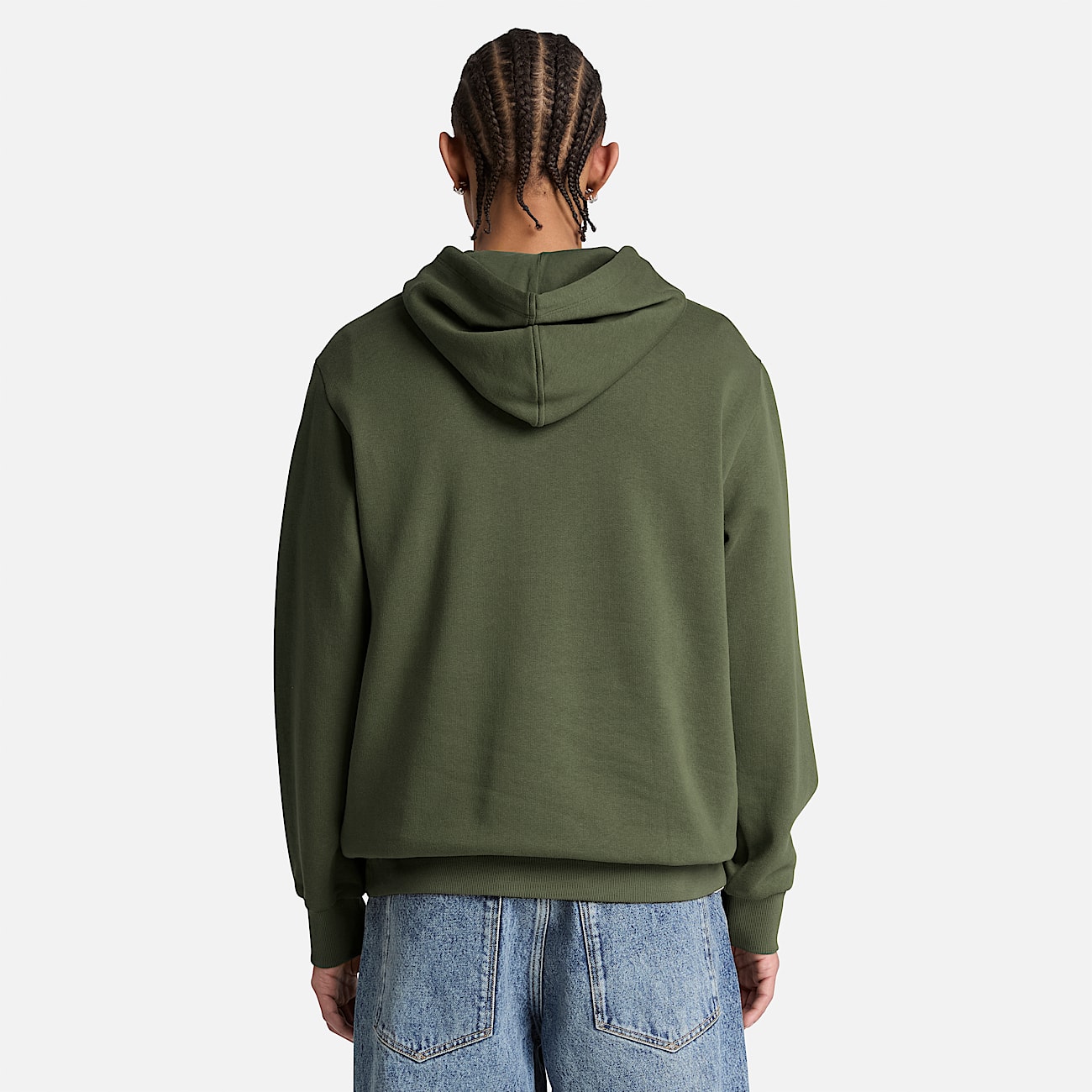 Mens Wareham Tree Logo Patch Hoodie TBL Dark Green ALT8