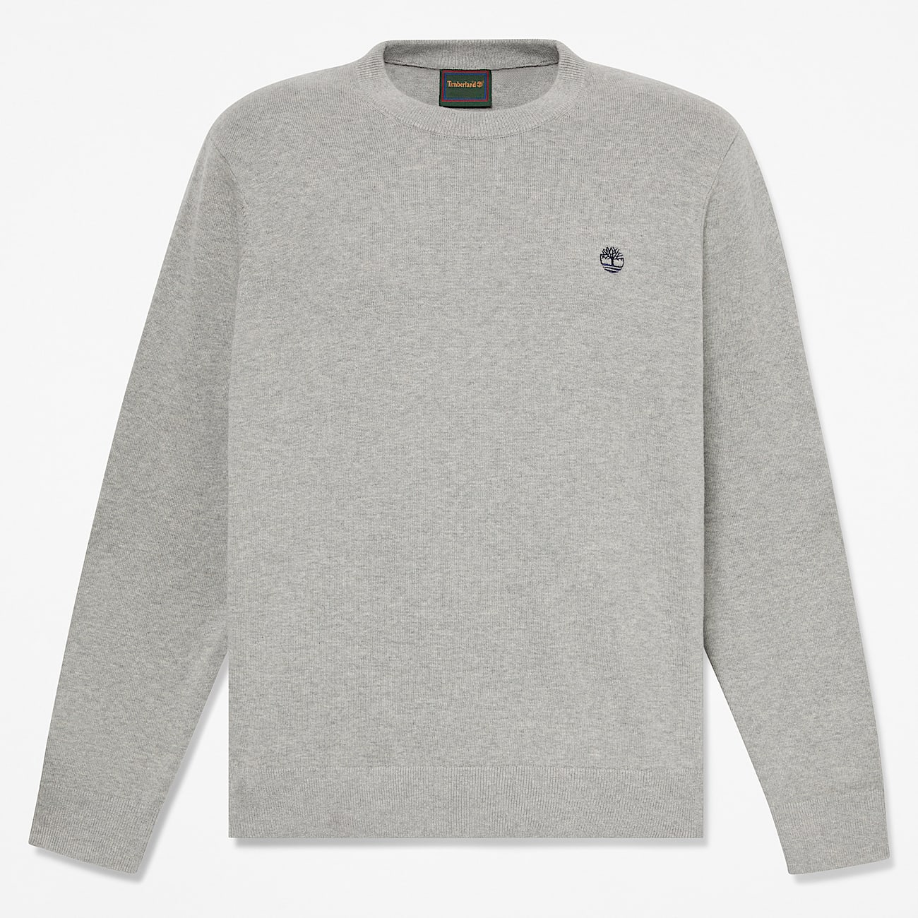 Mens Oyster River Cotton Crewneck Sweater TBL Medium Grey Heather HERO