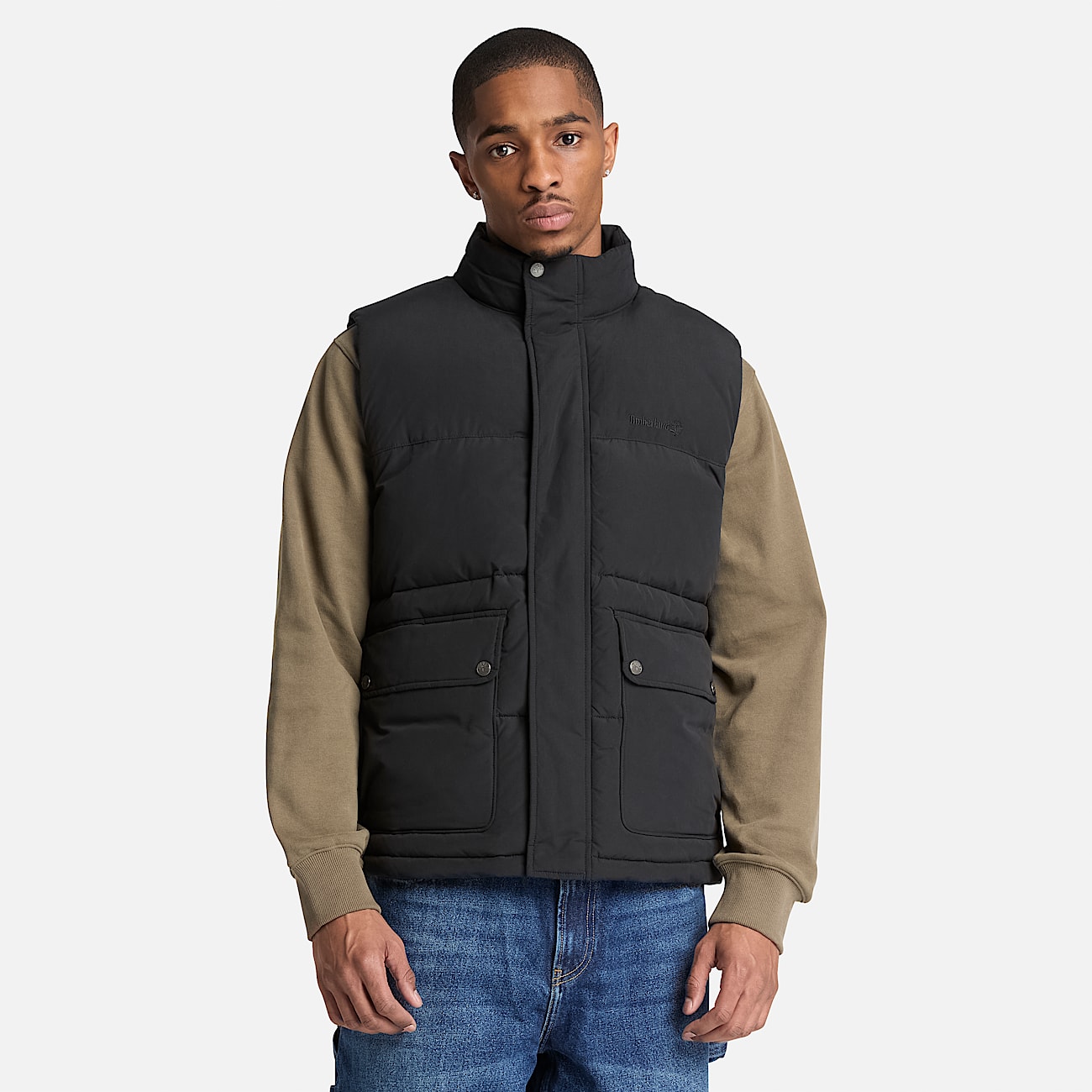 Mens South Twin Water Repellent Puffer Vest TBL Black ALT1