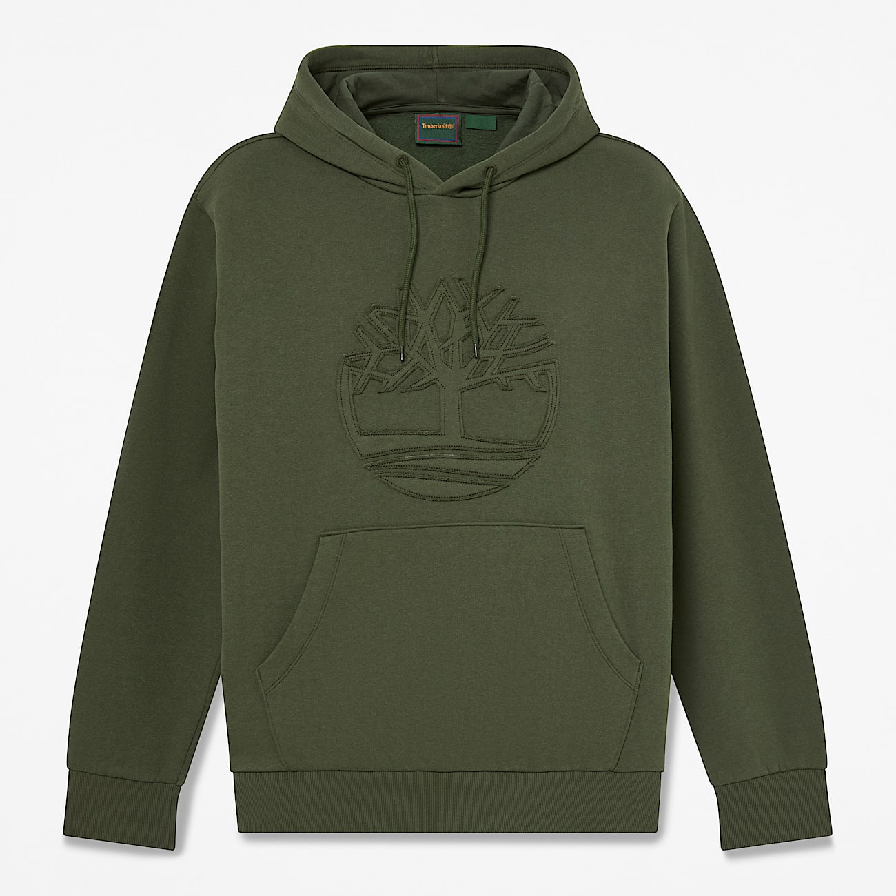 Mens Wareham Tree Logo Patch Hoodie TBL Dark Green HERO
