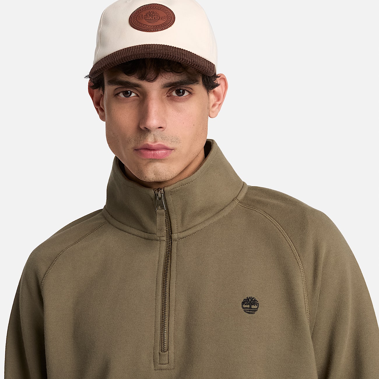 Mens Exeter River Embroidered Logo QuarterZip Sweatshirt TBL Dark Olive ALT3