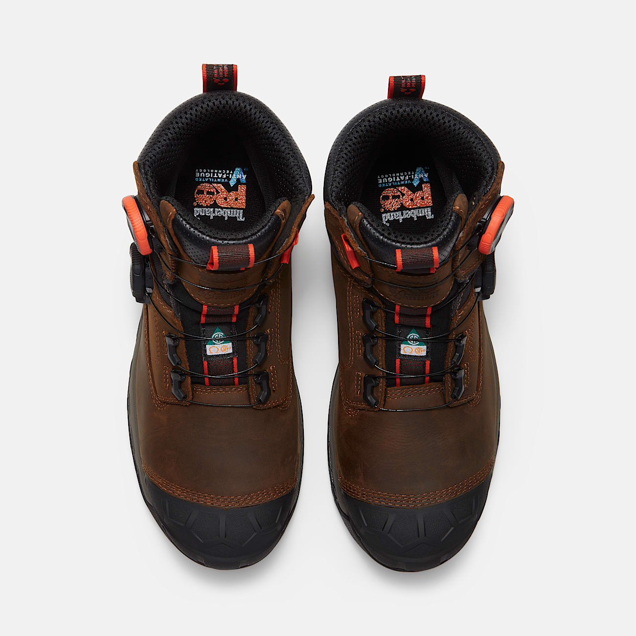 Mens Timberland PRO Boondock Ultralight CSA 6 CompositeToe Work Boot with BOA Fit System TBL Medium Brown FullGrainOrange ALT2