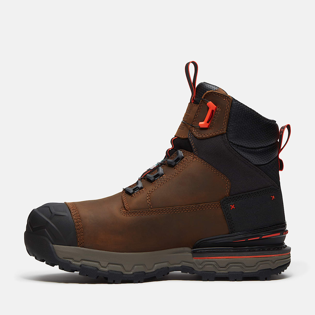 Mens Timberland PRO Boondock Ultralight CSA 6 CompositeToe Work Boot with BOA Fit System TBL Medium Brown FullGrainOrange ALT6
