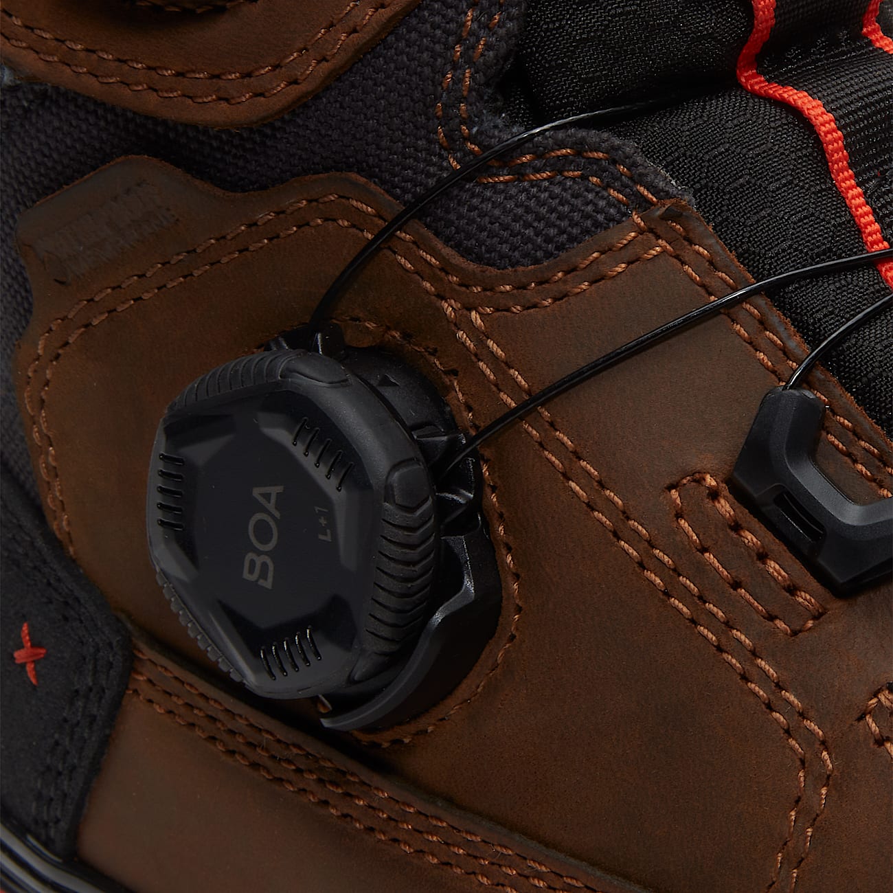 Mens Timberland PRO Boondock Ultralight 6 CompositeToe Work Boot with BOA Fit System TBL Brown FullGrainOrange ALT7