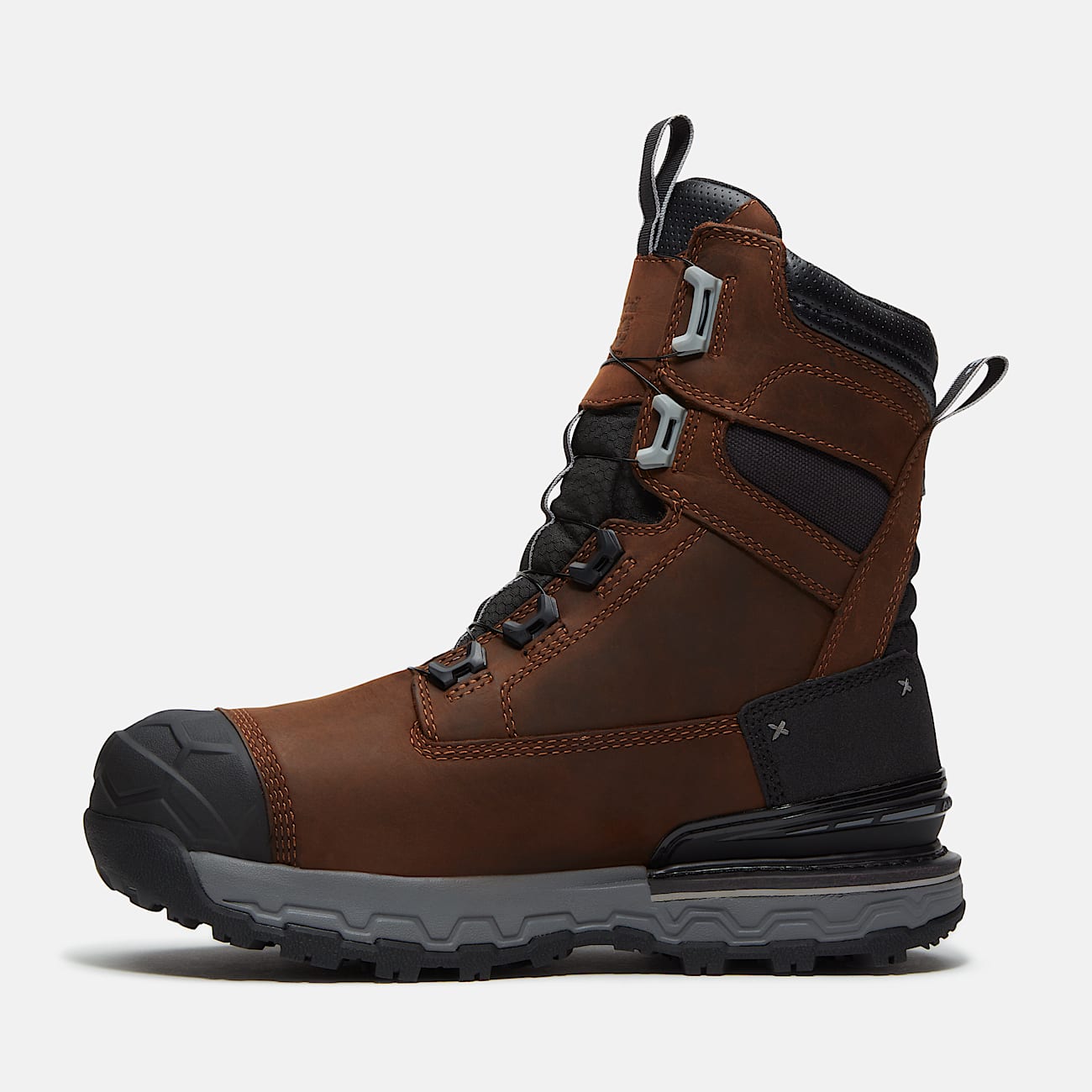 Mens Timberland PRO Boondock Ultralight 8 CompositeToe Work Boot with BOA Fit System TBL Brown FullGrainGrey ALT6